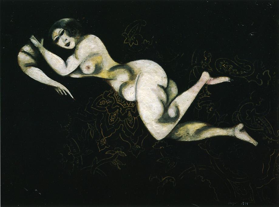 Nu allongé contemporain de Marc Chagall Peintures à l'huile